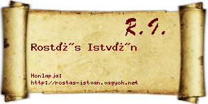 Rostás István névjegykártya